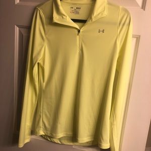 NWOT Under Armour Neon Lime Zip long sleeve shirt